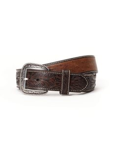 Ariat 1.5' Ostrich Tooled Belt Brown | KDENJB-320