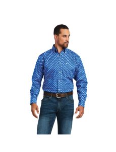 Ariat Alan Stretch Classic Fit Shirt Cerulean Blue | FGKBJQ-068