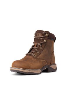 Ariat Anthem Round Toe Lacer Waterproof Boot Distressed Brown | LAVKZX-564