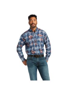 Ariat August Classic Fit Shirt Venus Blue | PNJSTM-034