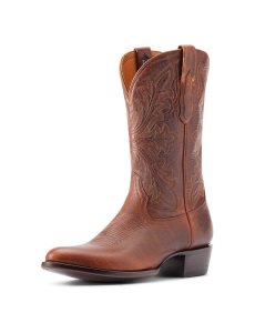 Ariat Bench Made James Western Boot Saddle Brown Bison | OYUDGX-897