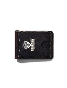 Ariat Bifold Slim Wallet Staked Logo Brown Rowdy | SEFRZG-564