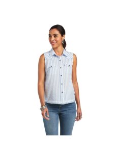 Ariat Boom Boom Shirt Blue Stripe | RUAKMP-031