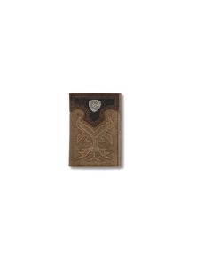 Ariat Boot stitch shield trifold wallet Brown | GYECSD-602