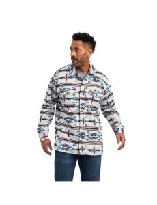 Ariat Caldwell Printed Shirt Jacket Dark Oatmeal | KZHUWF-409