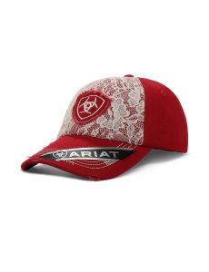 Ariat Center Shield Logo Cap Red | TAJXCN-829