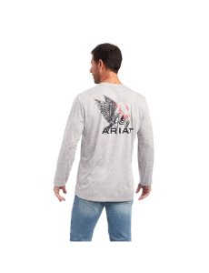 Ariat Charger Free Bird T-Shirt Grey | LKYMER-391