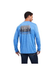 Ariat Charger Land of the Free T-Shirt Olympian Blue | LFXNQI-751