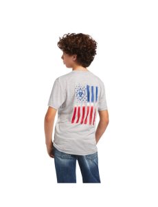 Ariat Charger Patriotic Tee Echo Gray | CLAFIQ-628