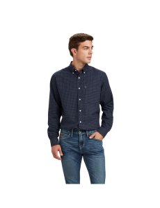 Ariat Clement Shirt Navy Tattersall | GKHPLN-079