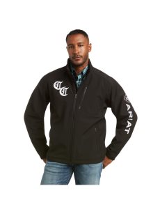 Ariat Compton Cowboys Logo 2.0 Softshell Jacket Black | RFBMVJ-856