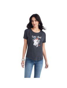 Ariat Cow Gal Tee Charcoal Heather | NZTIMC-146