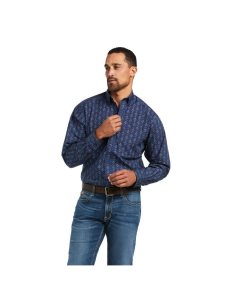 Ariat Damien Classic Fit Shirt Deep Pacific | YTICQB-197