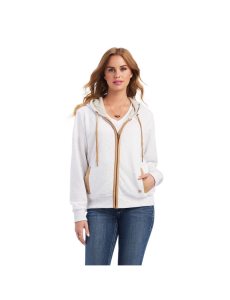 Ariat Desert View Full Zip Sweatshirt Egret | ZFLPHN-239