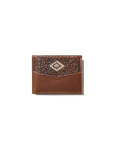 Ariat Diamond Emboss Brown Bifold Wallet Brown | VDQTFO-735