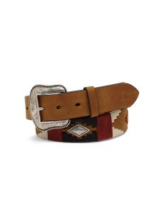 Ariat Diamond Embroidery Belt Medium Brown | BQAUJM-825