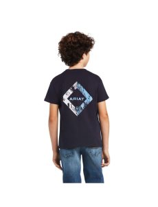 Ariat Diamond Wood T-Shirt Navy | JOVLBD-397