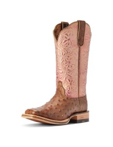 Ariat Donatella Western Boot Distressed Chocolate Full Quil | CAKIWJ-675