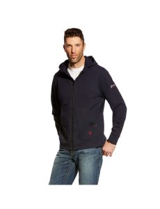 Ariat FR DuraStretch Full Zip Hoodie Navy | KQYJAB-325