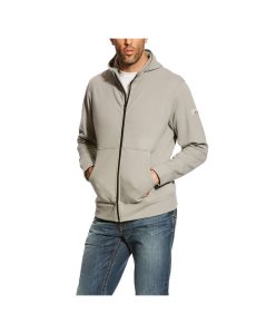 Ariat FR DuraStretch Full Zip Hoodie Silver Fox | TPQBNE-689