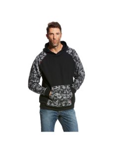 Ariat FR DuraStretch Patriot Hoodie Black Digi | JVOPFG-160