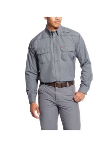 Ariat FR Featherlight Work Shirt Gunmetal | NUVSJZ-609