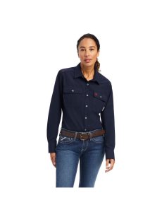 Ariat FR Featherlight Work Shirt Navy | EJWNGM-962