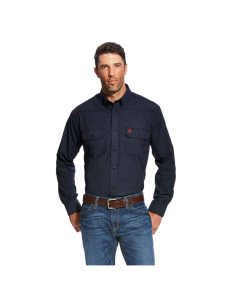 Ariat FR Featherlight Work Shirt Navy | LRCPEJ-897