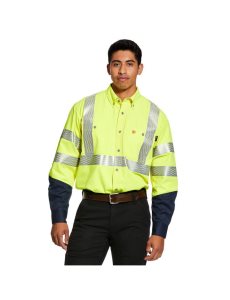 Ariat FR Hi-Vis Work Shirt Hi-vis Yellow | OWTABK-768