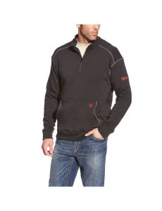 Ariat FR Polartec Fleece 1/4 Zip Top Black | MIQRXB-208