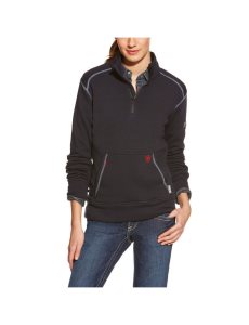 Ariat FR Polartec Fleece 1/4 Zip Top Navy | YHBFKZ-719