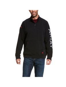 Ariat FR Primo Fleece Logo 1/4 Zip Sweater Black | HXNPCA-310