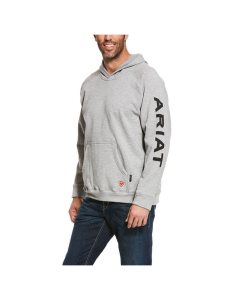 Ariat FR Primo Fleece Logo Hoodie Heather Gray | ZAKIYU-762