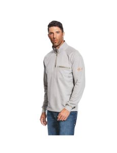 Ariat FR Rev 1/4 Zip Top Silver Fox Heather | UADPIK-425