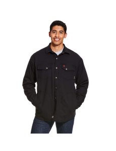 Ariat FR Rig Shirt Jacket Black | JTHDCF-981