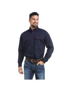 Ariat FR Solid Work Shirt Navy | QAVOYL-410