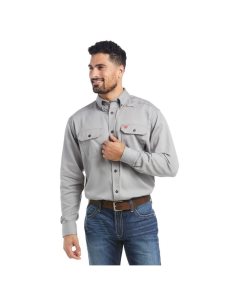 Ariat FR Solid Work Shirt Silver Fox | WHYQCT-037