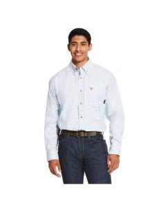 Ariat FR Twill DuraStretch Work Shirt White Multi | ECTBLO-460