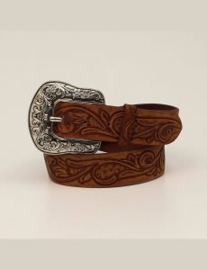 Ariat Filigree embossed belt Brown | SZYVBR-089