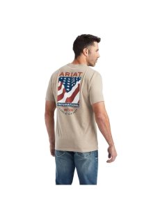 Ariat Flag Flow T-Shirt Oatmeal Heather | IMRUWS-512