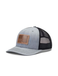 Ariat Flag Patch Cap Grey/Brown | UBYOZS-435