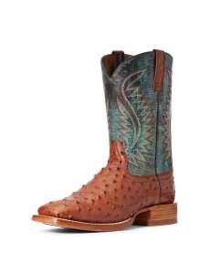 Ariat Gallup Western Boot Brandy Full Quill Ostrich | MVZSQE-750