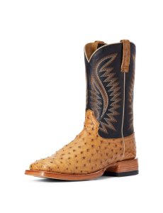 Ariat Gallup Western Boot Tan Full Quill Ostrich | MAPNBF-087