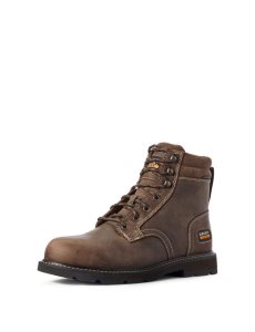 Ariat Groundbreaker 6' II Steel Toe Work Boot Brown | VLHQUE-804