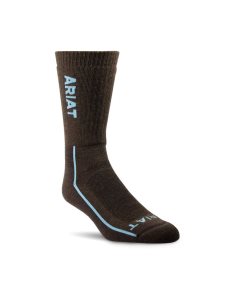 Ariat Heavyweight Merino Wool Steel Toe Performance Work Sock Brown | RNPXUH-495