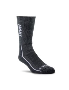 Ariat Heavyweight Merino Wool Steel Toe Performance Work Sock Grey | ZHTBUQ-584