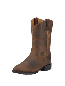 Ariat Heritage Roper Western Boot Distressed Brown | IFYMLJ-240