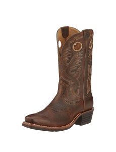 Ariat Heritage Roughstock Western Boot Brown Oiled Rowdy | HZFKXU-078