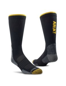 Ariat High Performance Tek Work Sock 2 Pair Pack Black | TCYIBF-945