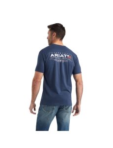 Ariat Horizontal T-Shirt Navy Heather | IMOHKG-487